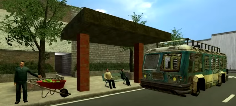 ponto de onibus e vendendor de goiaba